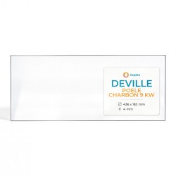 Deville POELE CHARBON 9 KW Glas - 2 geschnittene Ecken Kaminglas für Kaminofen