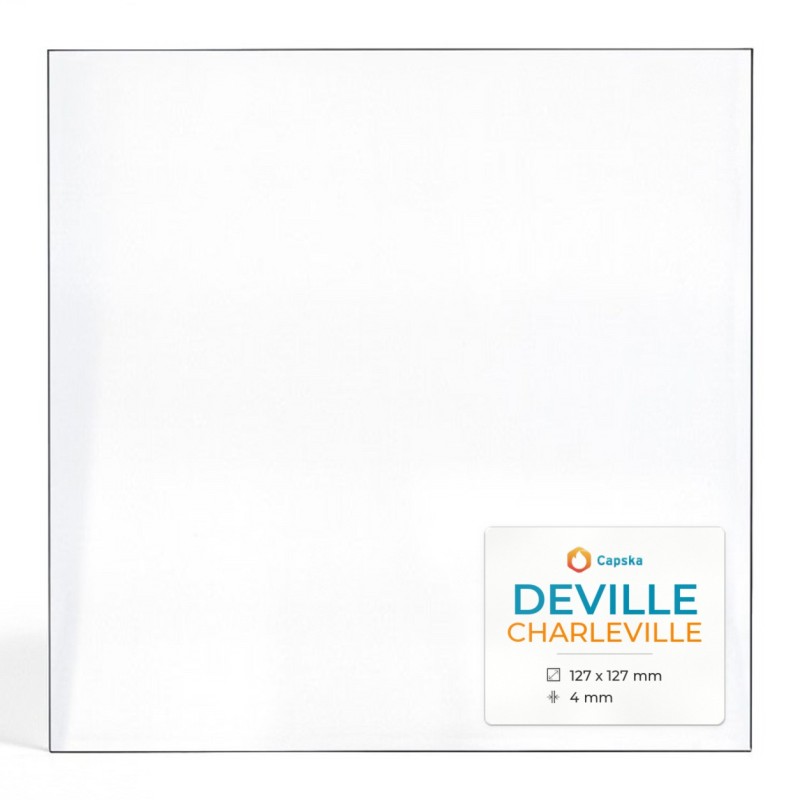 Deville CHARLEVILLE Glas (Quadrat) - Rechteck Kaminglas für Kaminofen