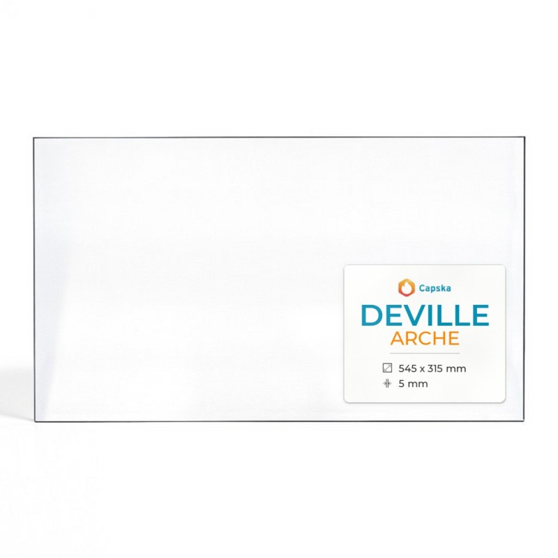 Deville ARCHE Glas - Rechteck Kaminglas für Kaminofen