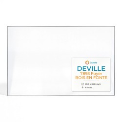 Deville 7893 FOYER BOIS EN FONTE Glass - Rectangular glass panel for fireplace insert