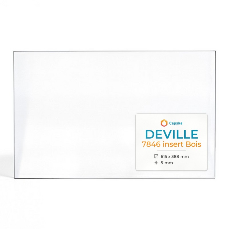 Devil 7846 INSERT BOIS Glas - Rechteck Kaminglas für Kaminofen