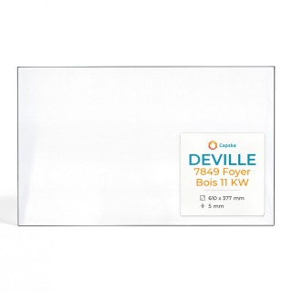 Deville 7849 FOYER BOIS 11 KW Glas - Rechteck Kaminglas