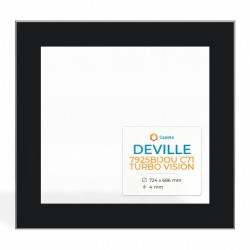 Deville 7925 BIJOU C71 TURBO VISION Glas - Rechteck Siebdruck Kaminglas für Kaminofen