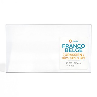 Vitre Franco Belge JURASSIEN / DIM. 569 X 317 - Verre Rectangle pour poêle à bois