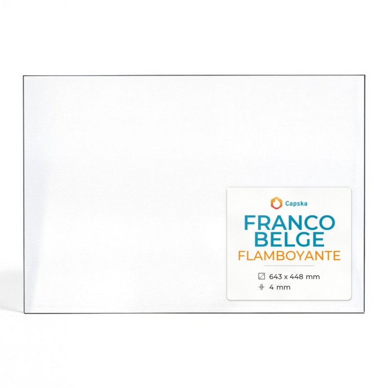 Vitre Franco Belge FLAMBOYANTE - Verre Rectangle pour poêle à bois