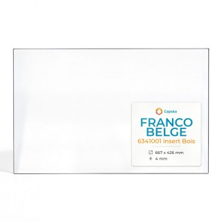 Franco Belge 6341001 INSERT BOIS Glass - Rectangular Fireplace Insert Panel