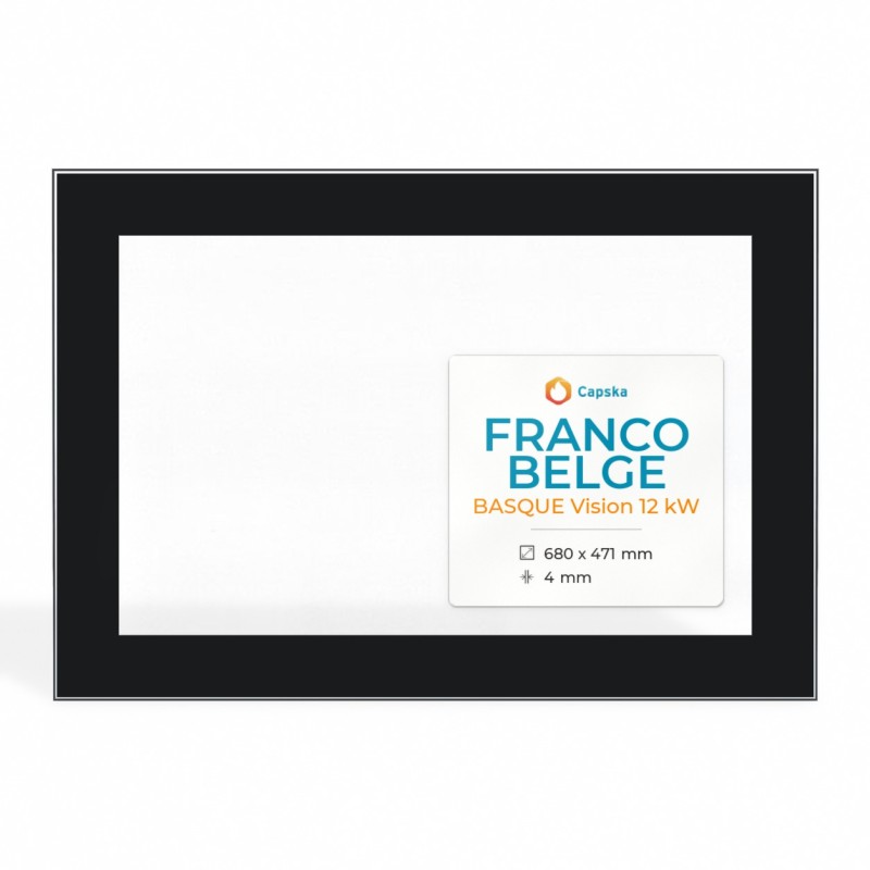 Franco Belge BASQUE VISION 12 KW Glas - Rechteck Siebdruck Kaminglas