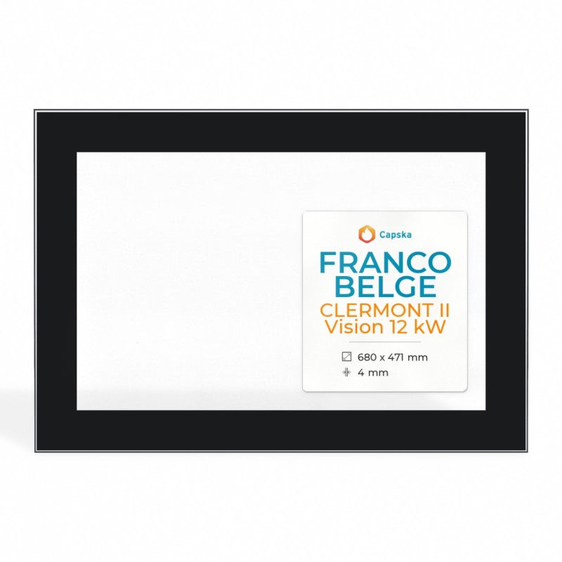 Franco Belge CLERMONT II VISION 12 KW Glas - Rechteck Siebdruck Kaminglas