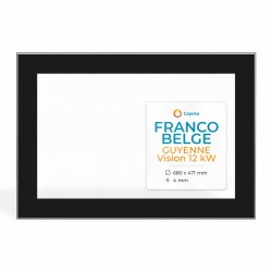 Franco Belge GUYENNE VISION 12 KW Glas - Rechteck Siebdruck Kaminglas für Kaminofen