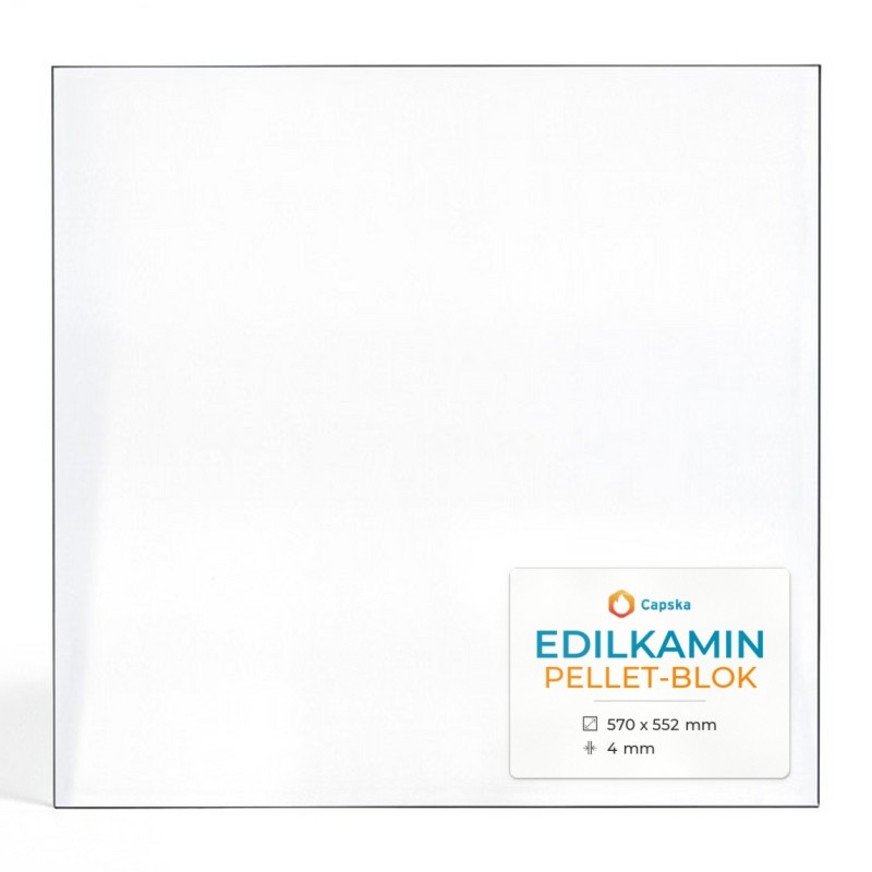 Vitre Edilkamin PELLET-BLOK - Verre Rectangle pour insert