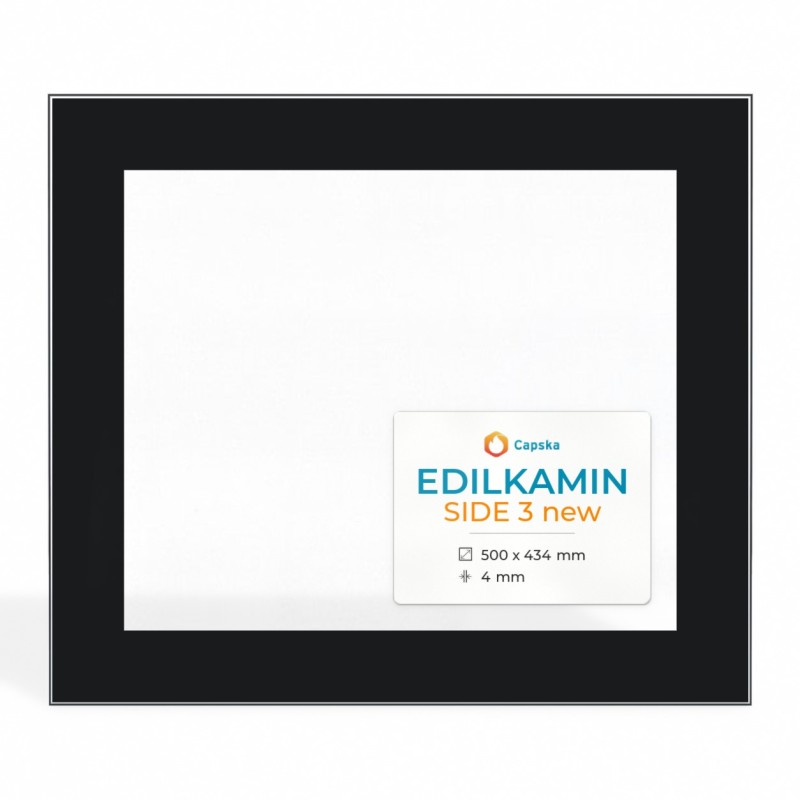 Edilkamin SIDE 3 NEW Glas - Rechteck Siebdruck Seitlich Kaminglas