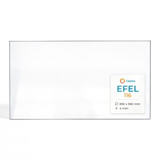 Efel 116 Glas - Rechteck Kaminglas für Kaminofen