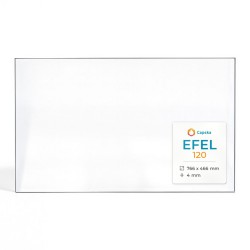 Efel 120 Glas - Rechteck Kaminglas für Kaminofen