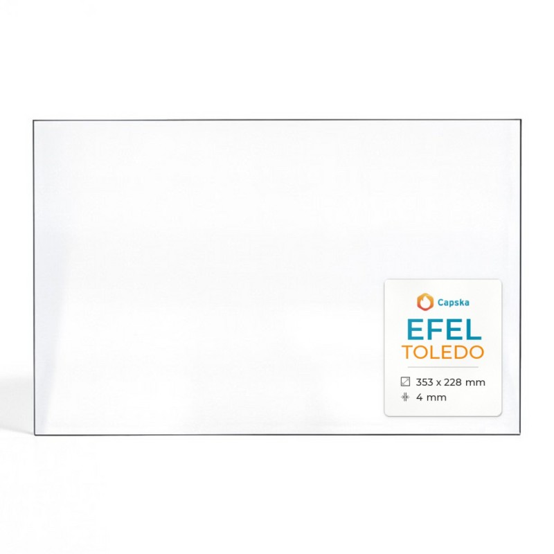 Efel TOLEDO Glas - Rechteck Kaminglas für Kaminofen