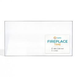 Fireplace TIME Glas - Rechteck Kaminglas für Kaminofen