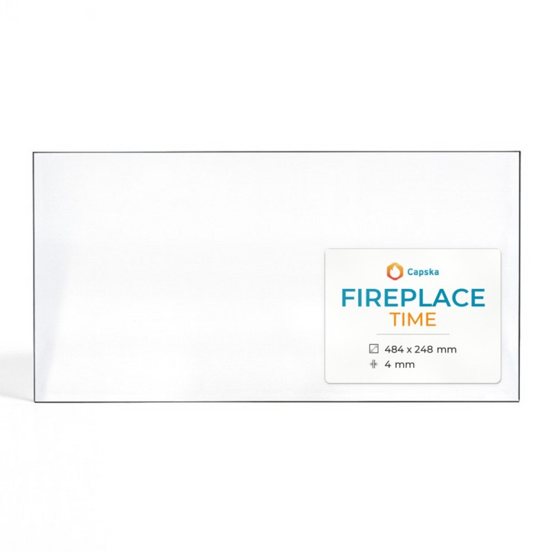 Fireplace TIME Glass - Rectangular Panel for Wood Burning Stove
