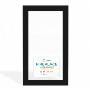 Fireplace MEMPHIS Glass - Rectangular Screen-printed Panel