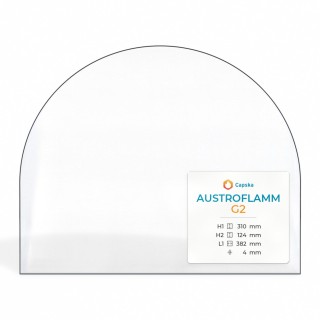 Vitre Austroflamm G2 - Verre Rectangle cintré pour poêle à bois