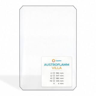 Vitre Austroflamm VILLA - Verre Rectangle pour poêle à bois