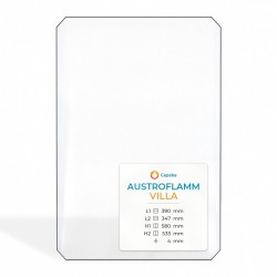 Austroflamm VILLA Glass - 4 cut corners glass panel for wood burning stove