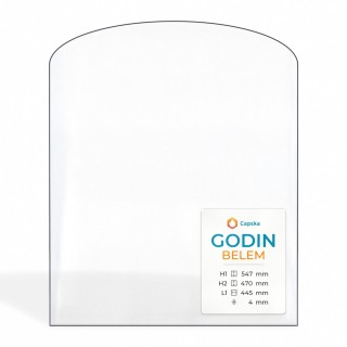 Vitre Godin BELEM - Verre Rectangle cintré pour poêle à bois