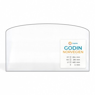 Vitre Godin NORVEGIEN - Verre Rectangle cintré pour poêle à bois