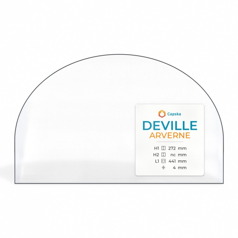 Vitre Deville ARVERNE - Verre Rectangle cintré pour poêle à bois