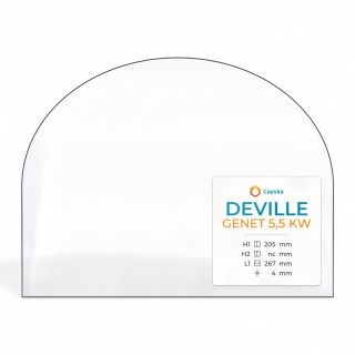 Kaminglas Deville GENET 5,5 KW Glas - Rechteck mit abgerundeter Oberseite