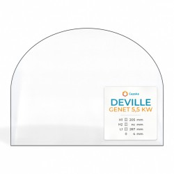 Deville GENET 5,5 KW Glass - Arched rectangle glass panel for wood burning stove