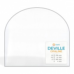 Vitre Deville OPALINE - Verre Rectangle cintré pour poêle à bois