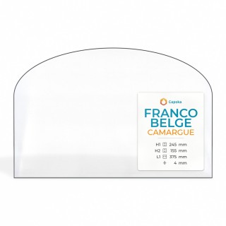 Vitre Franco Belge CAMARGUE - Verre Rectangle cintré pour poêle à bois