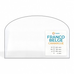 Vetro Franco Belge CAMARGUE - Vetro Rettangolo con arco per stufa a legna