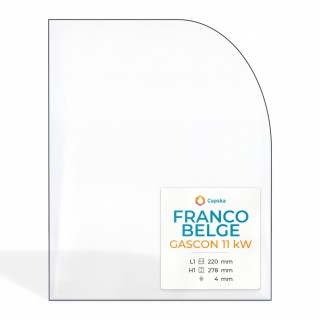 Vetro Franco Belge GASCON 11 kW - Vetro 1 angolo arrotondato Sinistro