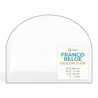 Vetro Franco Belge GASCON 15 KW - Vetro Rettangolo con arco Sinistro