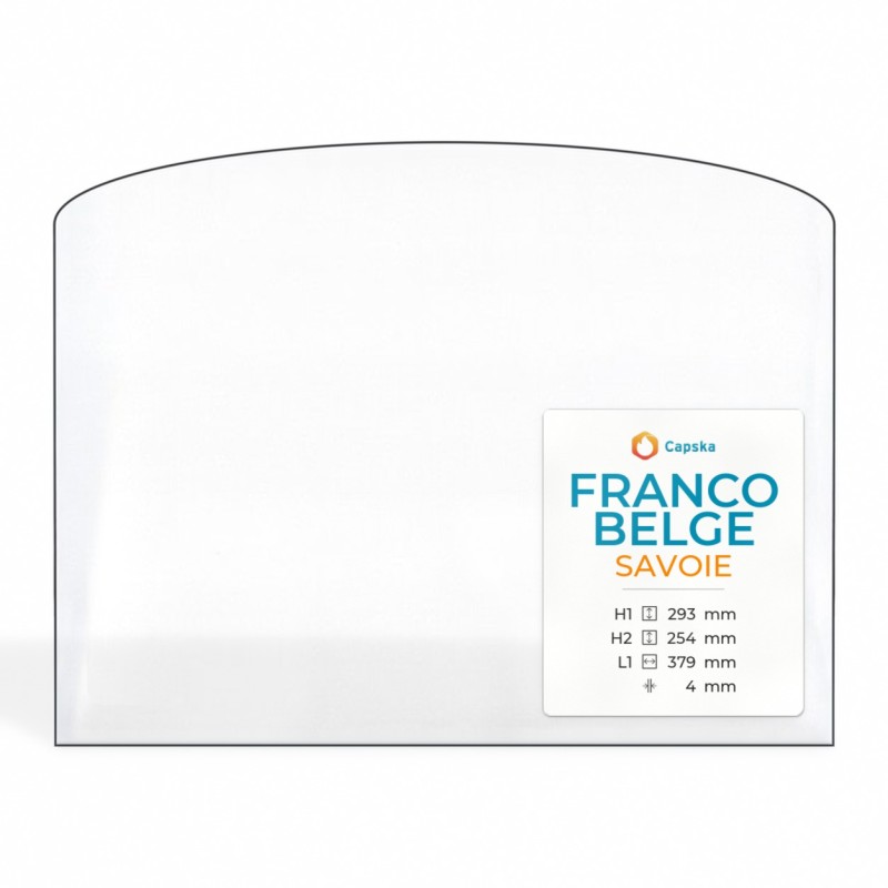 Vitre Franco Belge SAVOIE - Verre Rectangle cintré pour poêle à bois