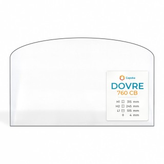 Vitre Dovre 760 CB - Verre Rectangle cintré pour poêle à bois