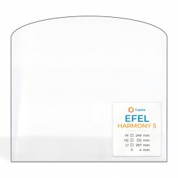 Efel HARMONY 5 Glass - Arched rectangle glass panel for wood burning stove