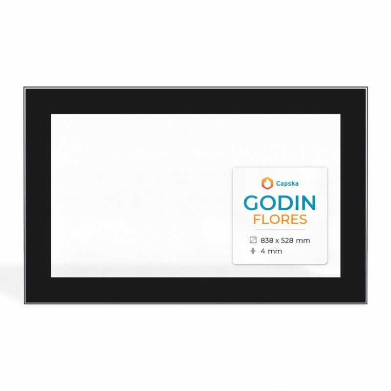 Vitre Godin FLORES - Verre Rectangle Sérigraphié pour poêle à bois