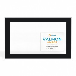 Valmon AMBRE Glass - Rectangular Screen-printed Pierced glass panel for fireplace insert