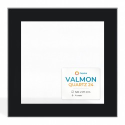 Valmon QUARTZ 24 Glass - Rectangular Screen-printed glass panel for fireplace insert