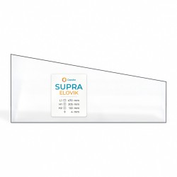 Vetro Supra ELOVIK - Vetro Trapezio rettangolare Sinistro per stufa a legna