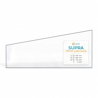 Vitre Supra TRIVIK (côté droit) - Verre Trapèze rectangle pour poêle à bois