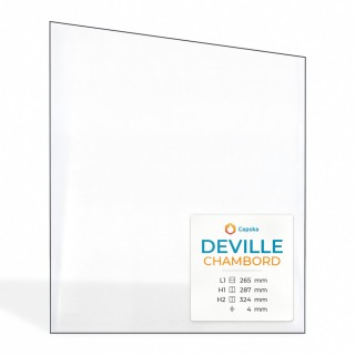 Vetro Deville CHAMBORD (porta sinistra) - Vetro Trapezio rettangolare per stufa a legna
