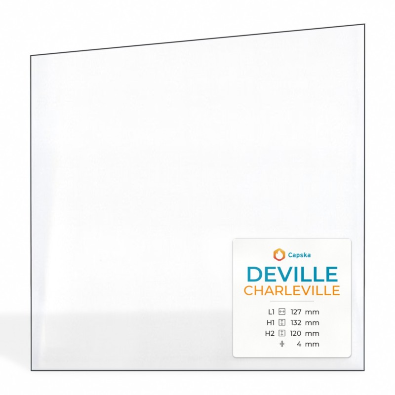 Vitre Deville CHARLEVILLE - Verre Trapèze rectangle pour poêle à bois