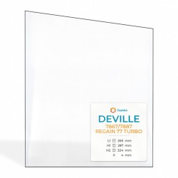 Deville 7867/7887 REGAIN 77 TURBO (left-hand door) Glass - Right-angled trapezoid glass panel for fireplace insert