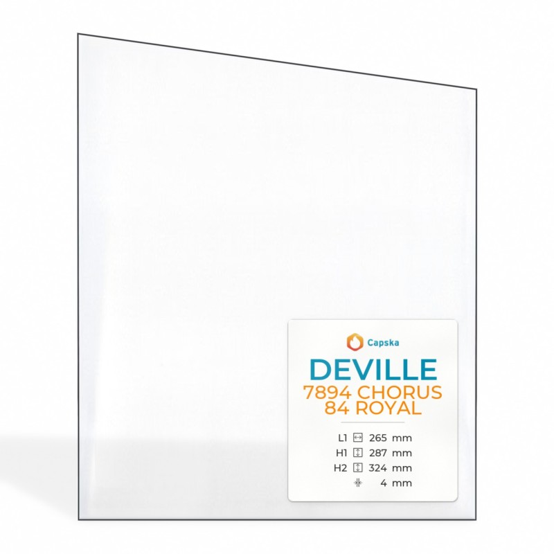 Vitre Deville 7894 CHORUS 84 ROYAL - Verre Trapèze rectangle Côté gauche pour insert