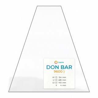 Don Bar 9600 Glas - Gleichschenkliges Trapez Kaminglas für Kaminofen