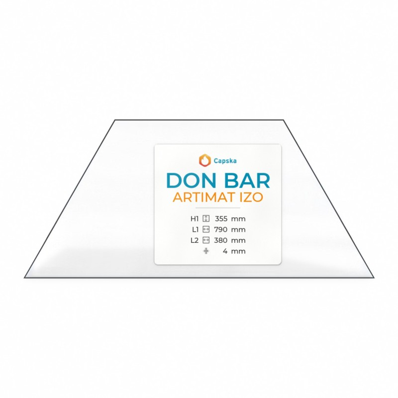 Don Bar ARTIMAT IZO Glass - Isoceles Trapezoid Fireplace Insert Panel