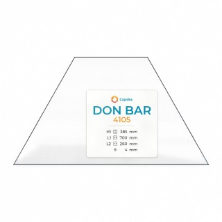 Don Bar 4105 Glass - Isoceles Trapezoid Fireplace Insert Panel