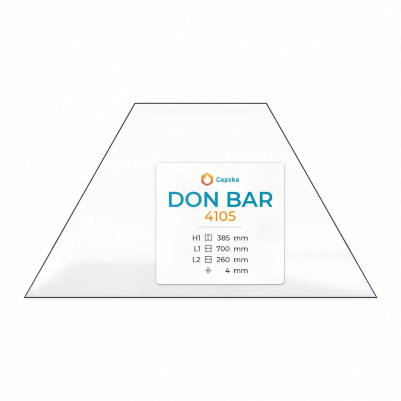Vitre Don Bar 4105 - Verre Trapèze isocèle pour insert